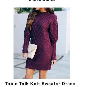 Brand new plum Vici sweater dress
